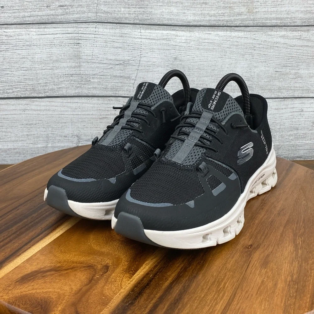 Skechers Black and White Athletic Shoes - Picture 2 of 12